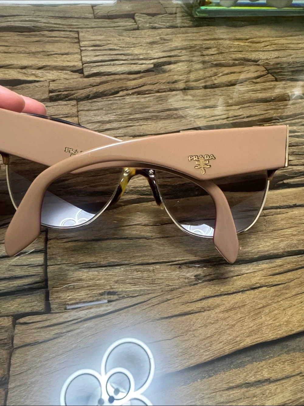Prada Tortoiseshell Cat-Eye Sunglasses Gradient Lenses SPR 11R 56-16 7SO-A7 GUC
